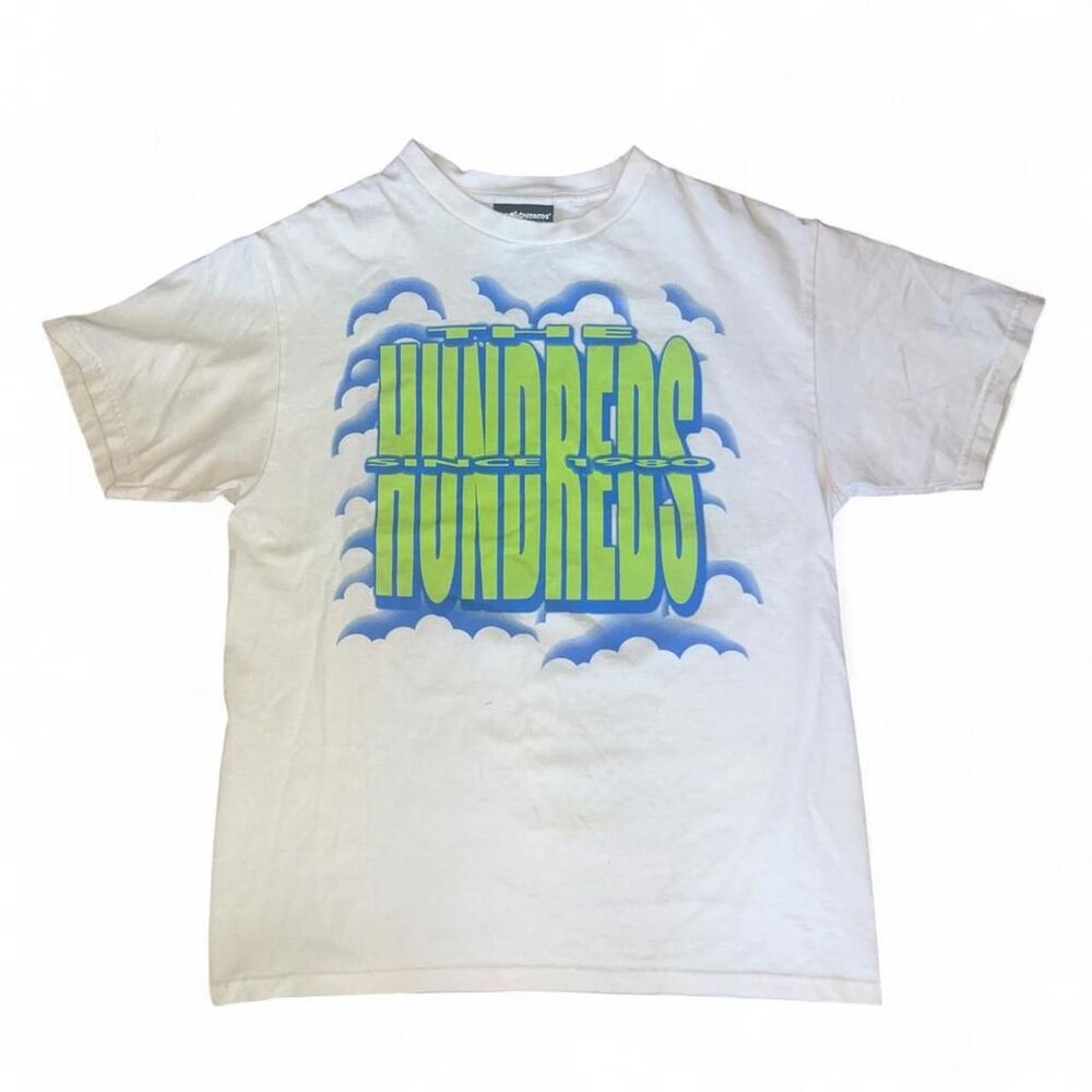 The Hundreds Men's Cream and Green T-shirt